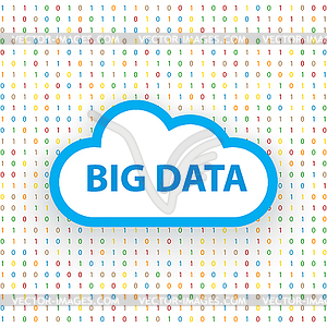 Big data cloud on technological background - vector clipart
