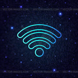 Значок wi-fi на цифровом фоне - векторная иллюстрация