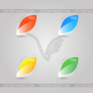 Set of colored glass leaf icons  - vector clipart / vector image