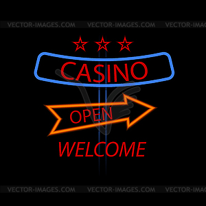 Billboard casino with arrows  - vector clipart