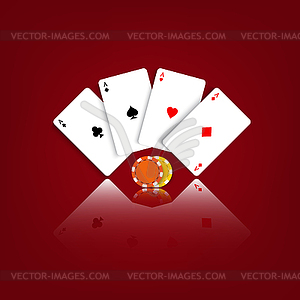 Playing cards and casino chips  - vector clip art