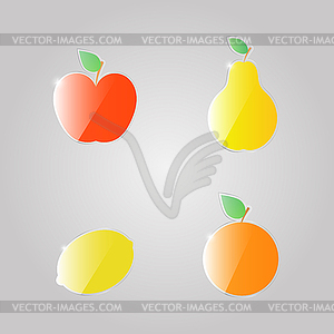 Apple pear lemon orange  - vector image