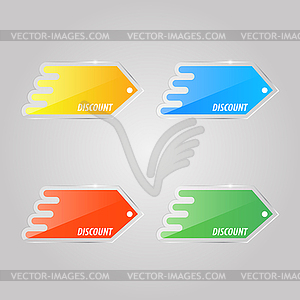 Colored glass price tags  - vector image