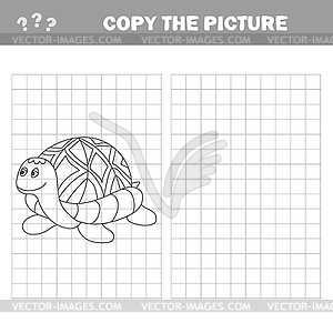 Cartoon turtle. Outlined - vector image