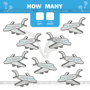 Cartoon Educational Game of Counting Left and - vector image