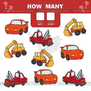 Cartoon Educational Game of Counting Left and - vector clipart / vector image