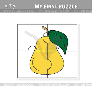 My first puzzle - puzzle task, game for preschool - vector clip art