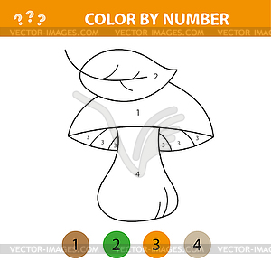 Coloring book for children. mushroom - vector clipart