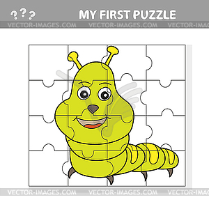 Use puzzle and restore picture. Paper game for kids - vector clipart