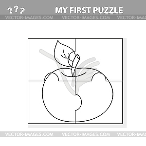 Puzzle game for kids. Education developing workshee - white & black vector clipart