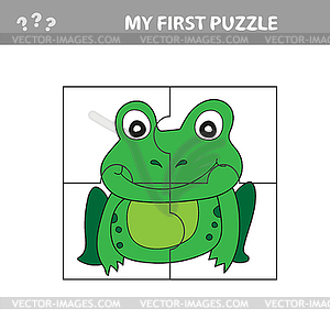 Education paper game for children, Frog. Use parts - vector clipart