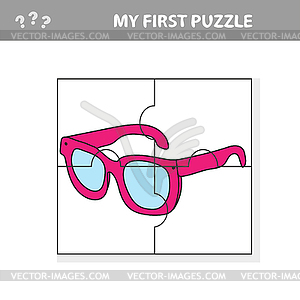 Glasses. Education paper game for preshool children - royalty-free vector clipart