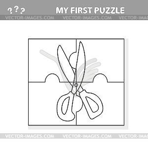 Puzzle for prescholl kids - my first puzzle - vector clipart