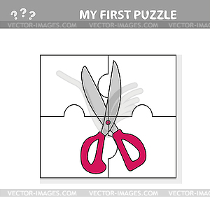 Puzzle for prescholl kids - my first puzzle - vector image