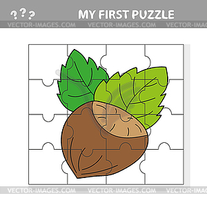 Education Jigsaw Puzzle Game for Preschool - royalty-free vector image