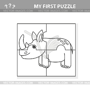 Education Puzzle Game for Preschool Children with - vector image