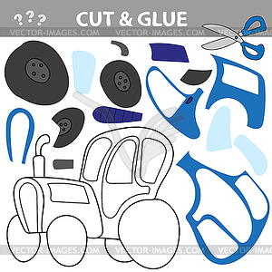 Cut and Glue - развивающая игра для детей. синий - клипарт в векторном формате