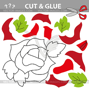 Use scissors and glue and restore picture inside - vector image