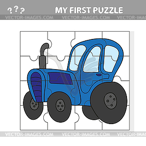 Education Puzzle Game for Preschool Children with - vector image