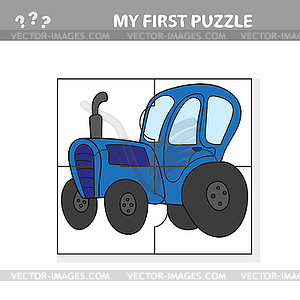 Education Puzzle Game for Preschool Children with - vector clip art