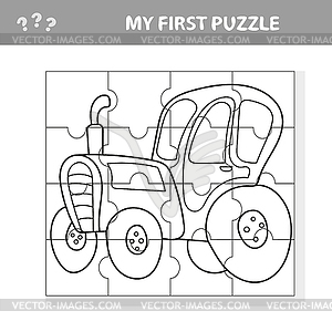 Education Puzzle Game for Preschool Children with - vector clipart