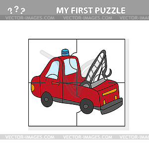 Funny cartoon truck. Educational game for kids - - vector clipart