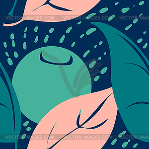Seamless artistic bright tropical pattern with - vector clipart