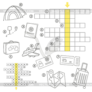 Crossword puzzle game For preschool kids activity - vector EPS clipart