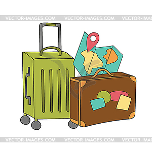 Tavel more. concept for home poster, greeting - vector clipart