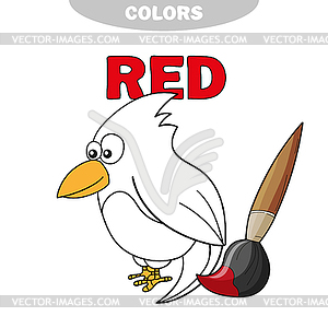Обучающая игра раскраска Чайка птица - графика в векторном формате