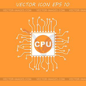 Circuit board icon. Technology scheme square symbol - vector clipart