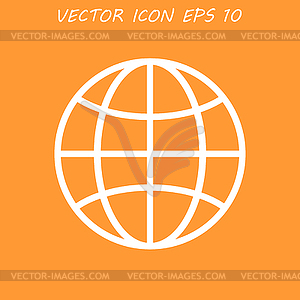 World Globe Icon, pictogram icon - vector image