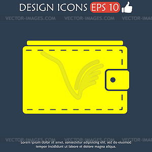 Wallet with cash simple icon.  - vector clip art