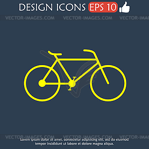 Минималистичный значок велосипеда. , EPS 10 - векторизованное изображение клипарта