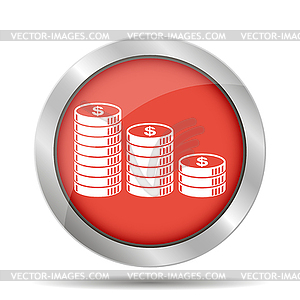 Stack of coins icon - vector clipart