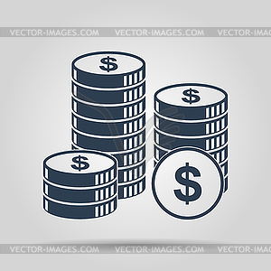 Stack of coins icon - stock vector clipart