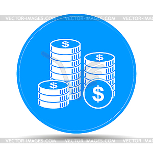 Stack of coins icon - vector clip art