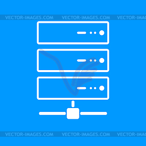 Computer Server icon, flat design - vector clip art