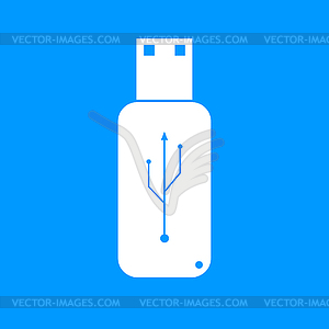 USB икона - плоская кнопка - графика в векторном формате