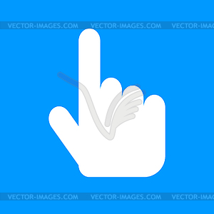 Sign emblem . Hand with touching button or - vector clipart