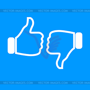 Thumb up icon, flat design - vector clipart