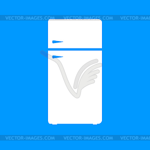 Icon of refrigerator on Glossy Button. Eps-10 - vector clipart