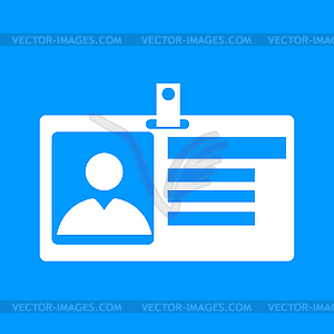 Identification card icon. Flat design style - vector image