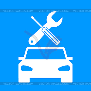 Car service icon - vector clip art