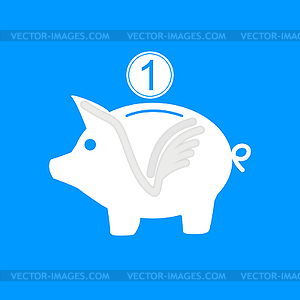 Piggy bank icon - vector image