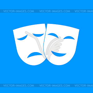 Theater icon with happy and sad masks - vector clipart