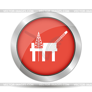 Oil platform icon - vector image