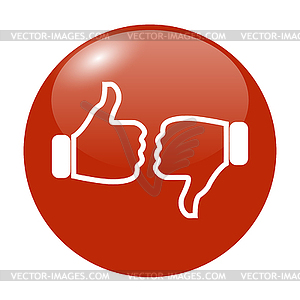 Thumb up icon, flat design - vector image