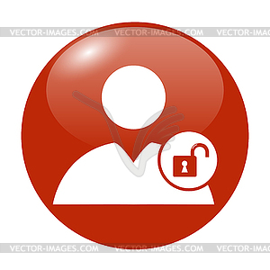 User icon, lock icon - vector image