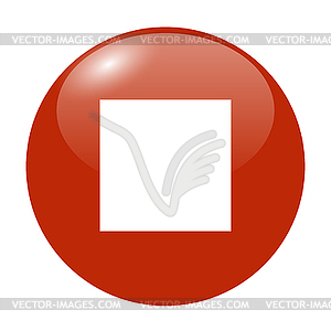 Glossy multimedia icon stop - color vector clipart